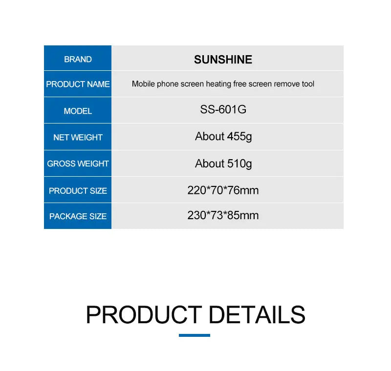 SUNSHINE SS-601G Mobile Phone Universal Heating-Free Screen Separator For iPhone Android LCD Screen Opening Repair Fixture Tools