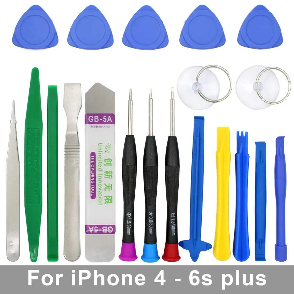 20 in 1 Mobile Phone Repair Tools Kit Tweezers Spudger Pry Screen Opening Tool Screwdriver Set for iPad iPhone X 7 8 5 5s 6 Plus
