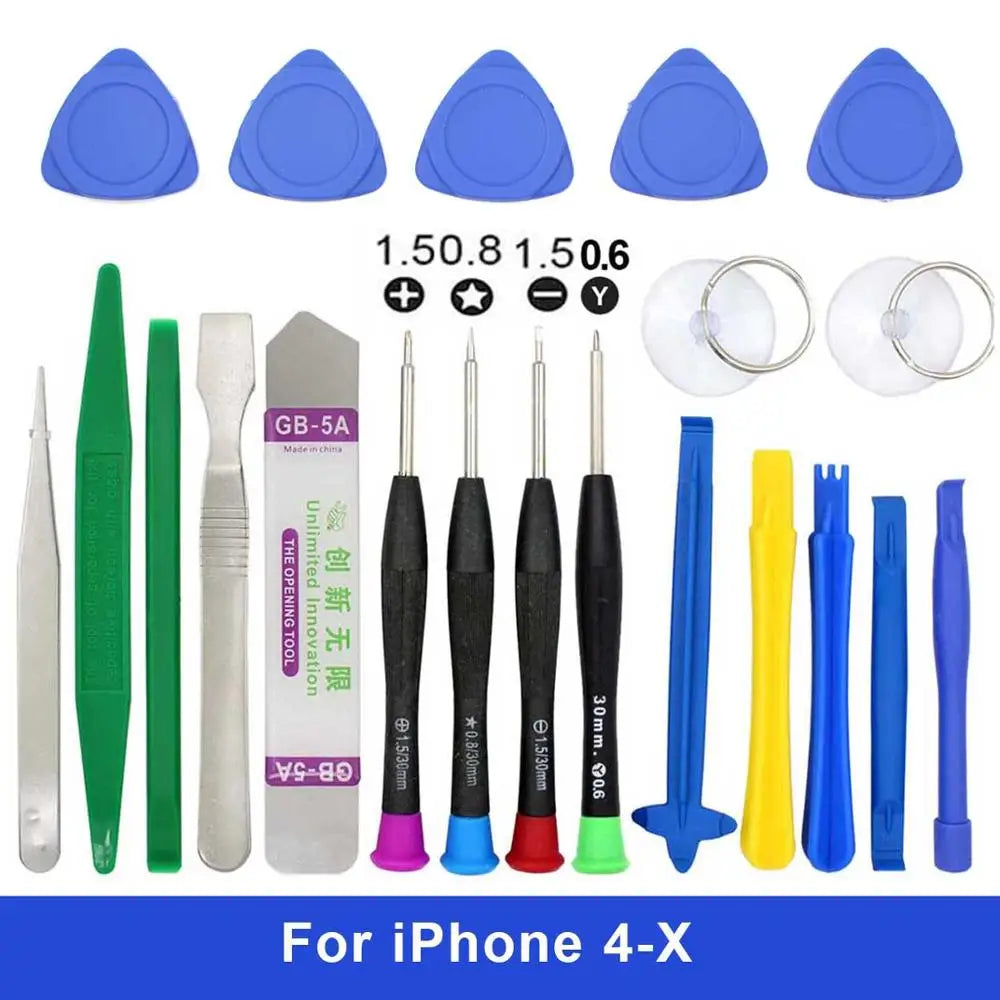 20 in 1 Mobile Phone Repair Tools Kit Tweezers Spudger Pry Screen Opening Tool Screwdriver Set for iPad iPhone X 7 8 5 5s 6 Plus