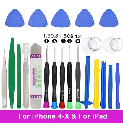 20 in 1 Mobile Phone Repair Tools Kit Tweezers Spudger Pry Screen Opening Tool Screwdriver Set for iPad iPhone X 7 8 5 5s 6 Plus