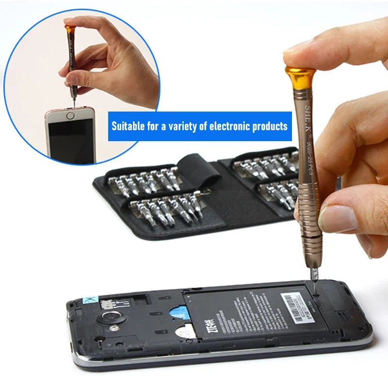 25 in 1 Mini Precision Screwdriver Magnetic Set Electronic Torx Screwdriver Opening Repair Tools Kit For iPhone Camera Watch PC